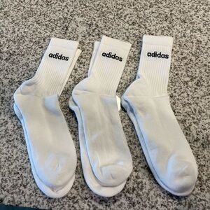 NWOT adidas white socks, size L